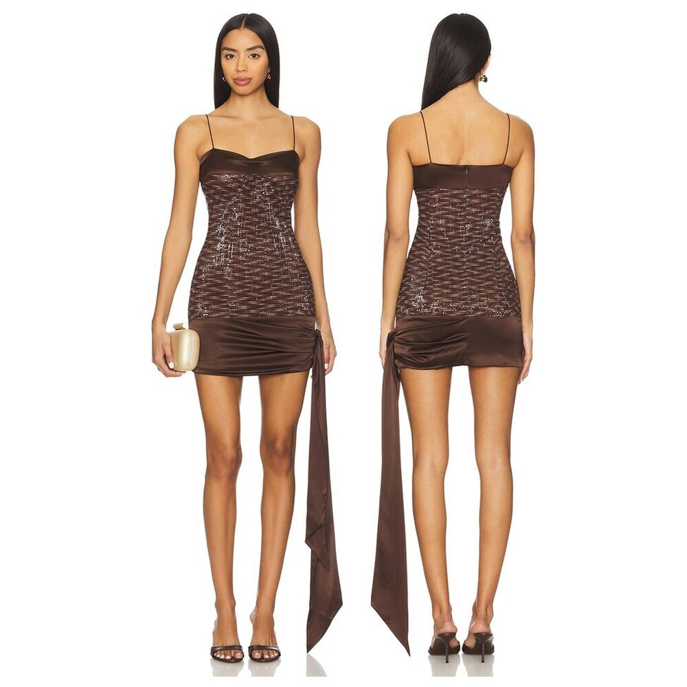 KNWLS Beau Dress Mini Sequin Draped Wedding Party Cocktail Formal Hoco NYE 4